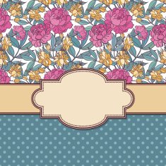 Vintage vector flower frame N149