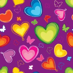 Hearts and butterfly seamless festive pattern N4