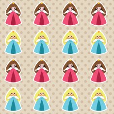Polka dot pattern with princesses N2