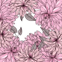 vector frame of abstract pink peony