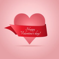Heart with ribbon Valentine's day illustration