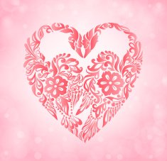 two swans in a flower style silhouette of the heart