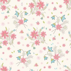 Vintage Seamless Pattern With Wildflowers N2