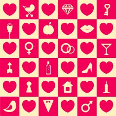 Love Symbols Seamless Pattern Background