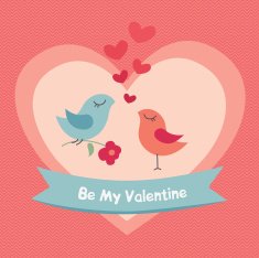 Greeting card with lovely birds