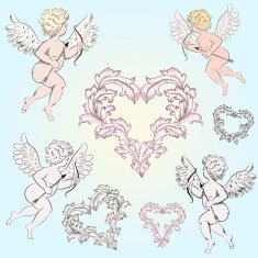 Vintage Angels with arrows for your design