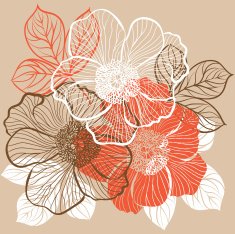 Floral background with flowers of peony N8