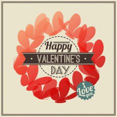 Retro Valentine's Day greeting card with butterflies - vector illustration