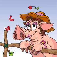 pig with a hat