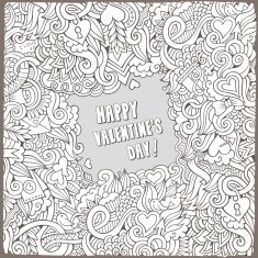 Cartoon Valentine's Day frame background N2