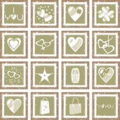 Grunge Icon Set - Valentine's Day