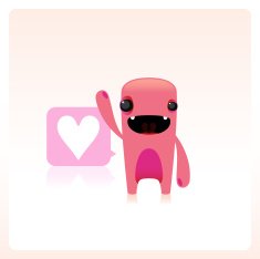 Cute Vector Character Waving With Love