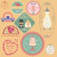Set of vintage wedding and fashion style logos N10