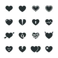 Heart Silhouette Icons N2