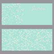 Elegant wedding invitation card templates with little white flowers