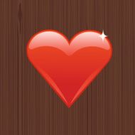 Love heart valentine on wood illustration