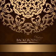 Invitation with gold lace floral ornament N2