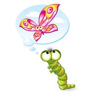 Caterpillar and butterfly