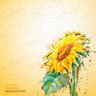 Grunge painting sunflower