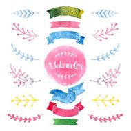 Vector watercolor collection N6