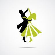 Dancing couple isolated on a white background N3