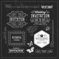 Vintage Wedding invitation design kit Elements ornaments badges Vector illustration-01 N4