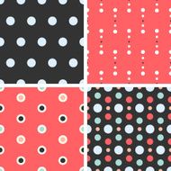 Vector seamless poka dot tiling patterns