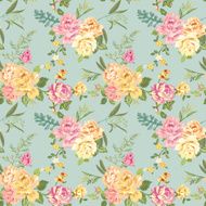 Seamless Flower Background - Shabby Roses