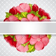 Floral invitation card with flowers peony template