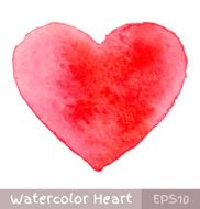 Red watercolor heart N9