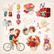 Set of items for valentine&#039;s day