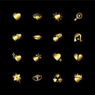 Gold love icons