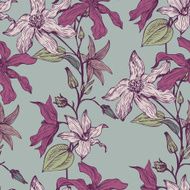vintage vector floral seamless pattern N15