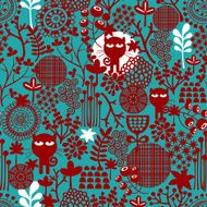 Dark abstract floral seamless pattern