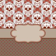 Vector vintage frame with skulls N25