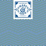 Retro wedding template with chevron pattern
