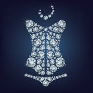 Lady s sexy corset made from diamonds N2