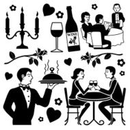 Romantic dinner design elements