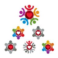Set of vector colorful charity symbols