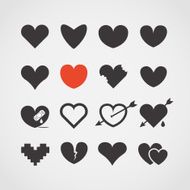 Different abstract heart icons N3