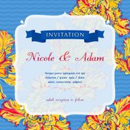 Vintage Wedding Invitation with Tulips N3