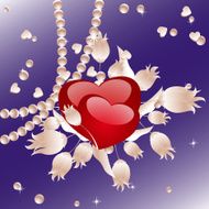 Card with red hearts