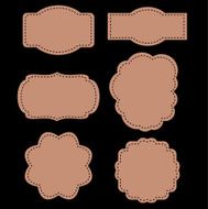 Vintage labels set isolated on black background