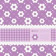 purple flowery greeting card illustration