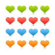 Heart icon green red blue orange sign web internet button