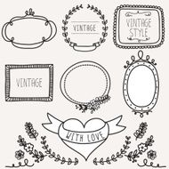 Vintage label design elements banners and ribbons N2