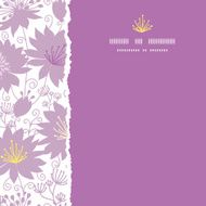 Purple shadow florals square torn frame seamless pattern background