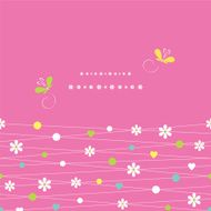 cute hearts flowers dots and butterflies greeting card