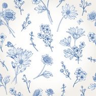 Seamless pattern with blue flowers N9