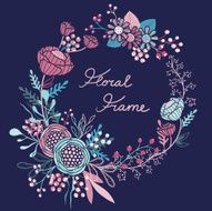 Floral frame Vector background N7
